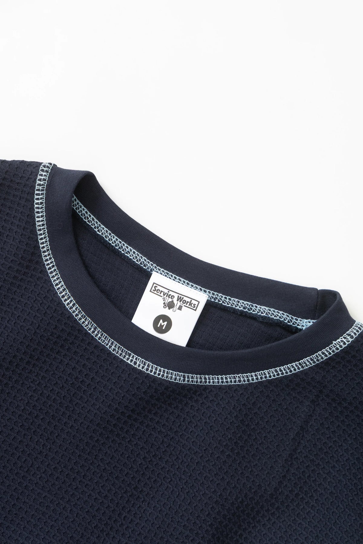 Service Works Waffle Contrast Thermal LS Tee Navy/Blue