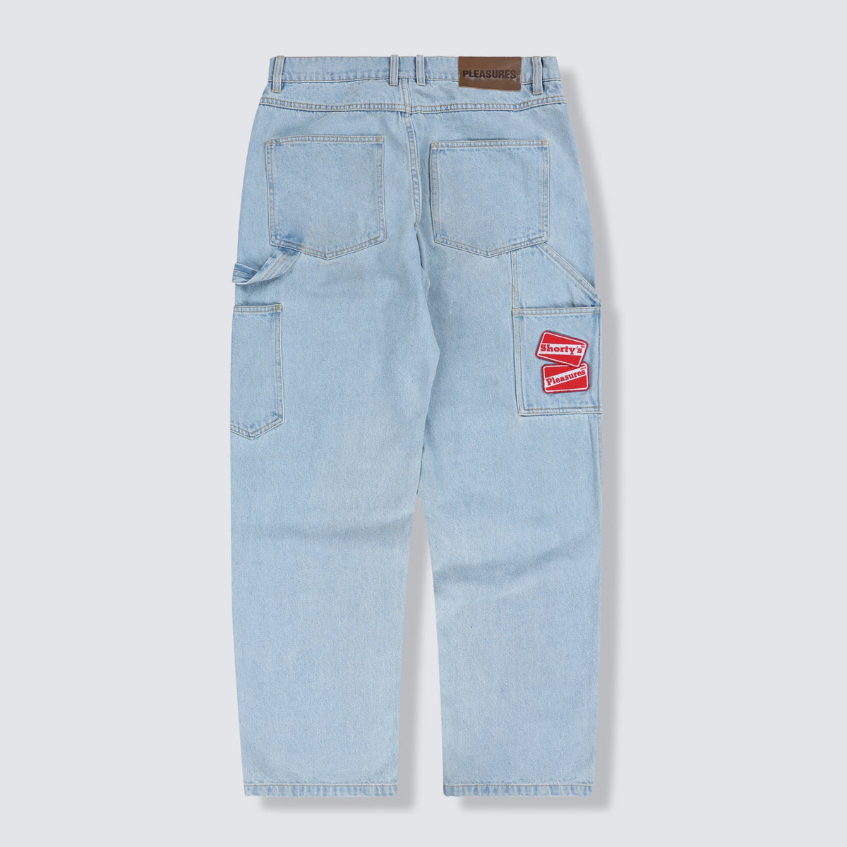 Pleasures X Shorty's Box Logo Carpenter Jeans Light Indigo