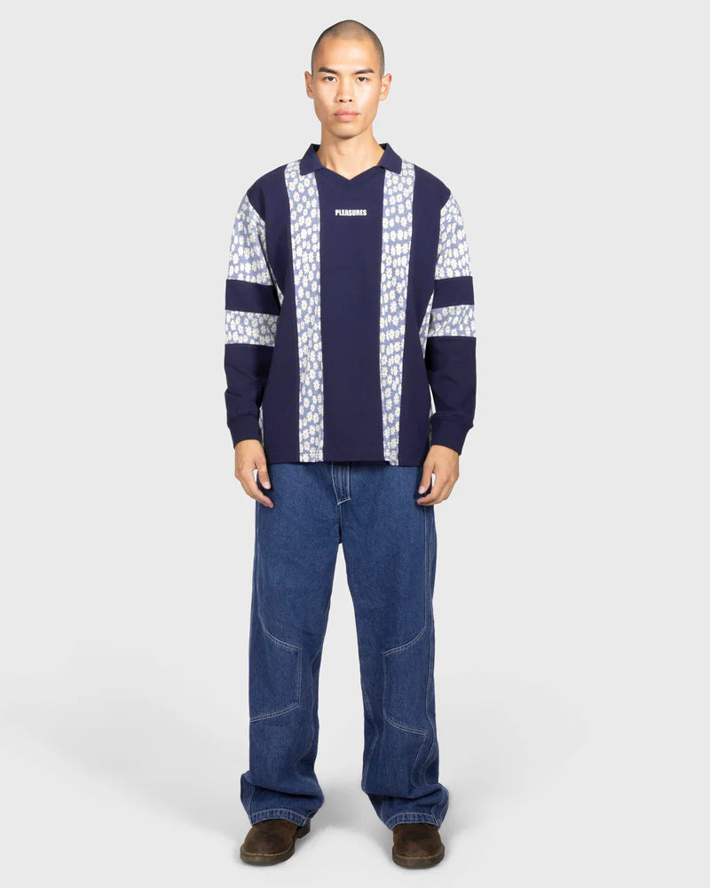 Pleasures Sounds Rugby Polo Navy