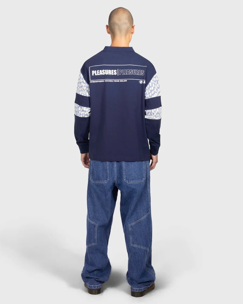 Pleasures Sounds Rugby Polo Navy