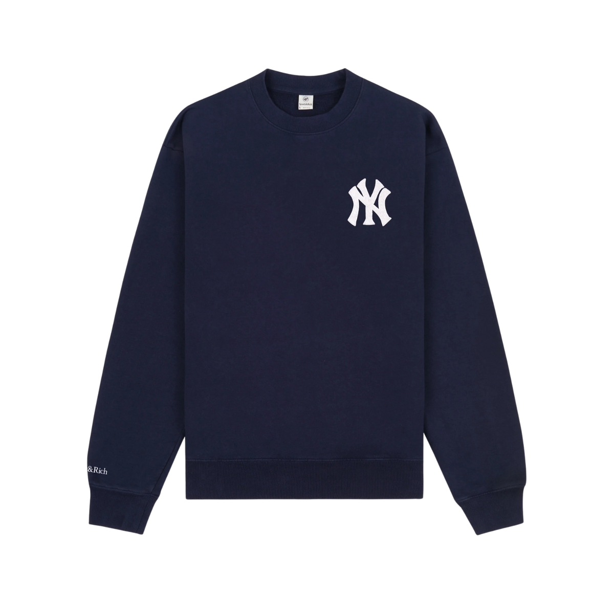 Sporty & Rich Heritage Yankees Serif Crewneck Dark Navy