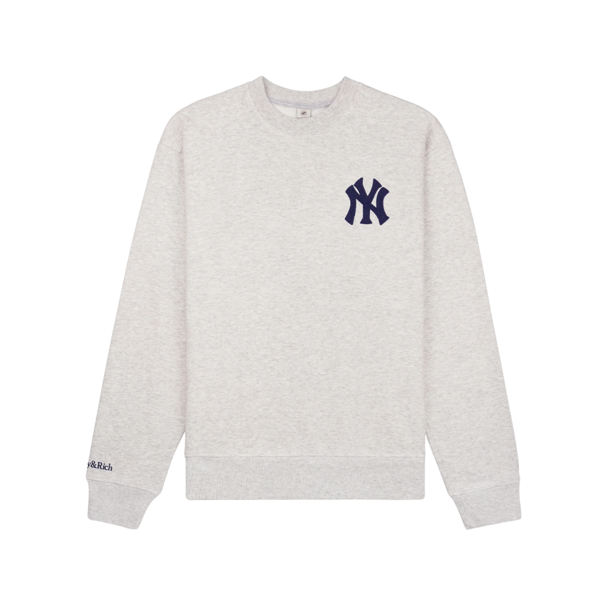 Sporty &amp; Rich Heritage Yankees Serif Crewneck Heather Gray