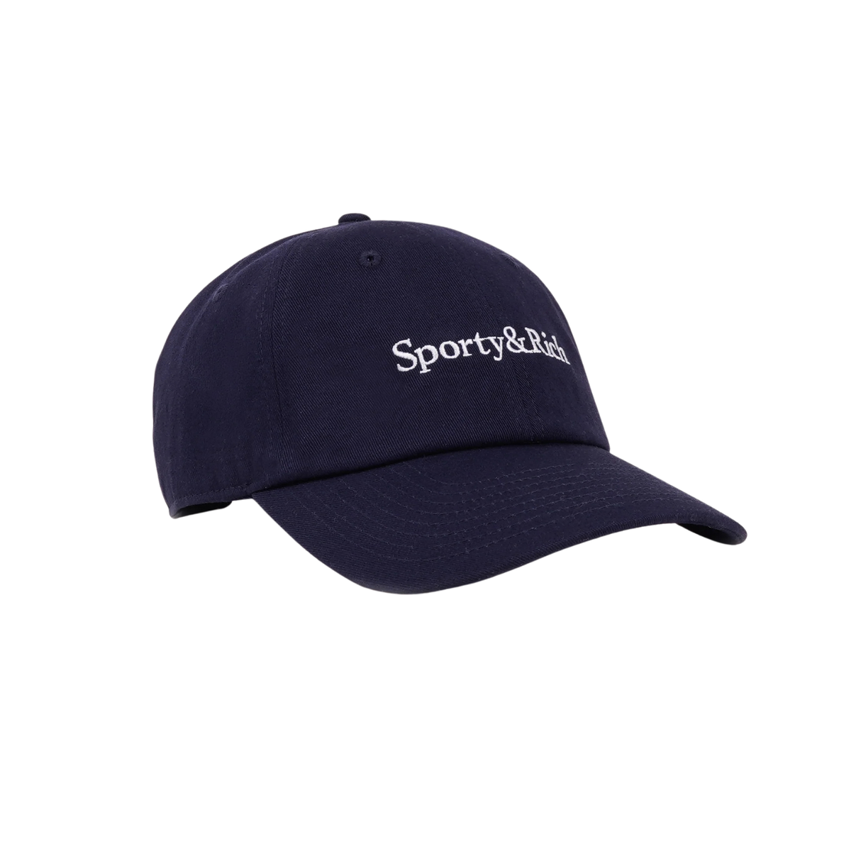 Sporty & Rich Serif Logo Hat Dark Navy
