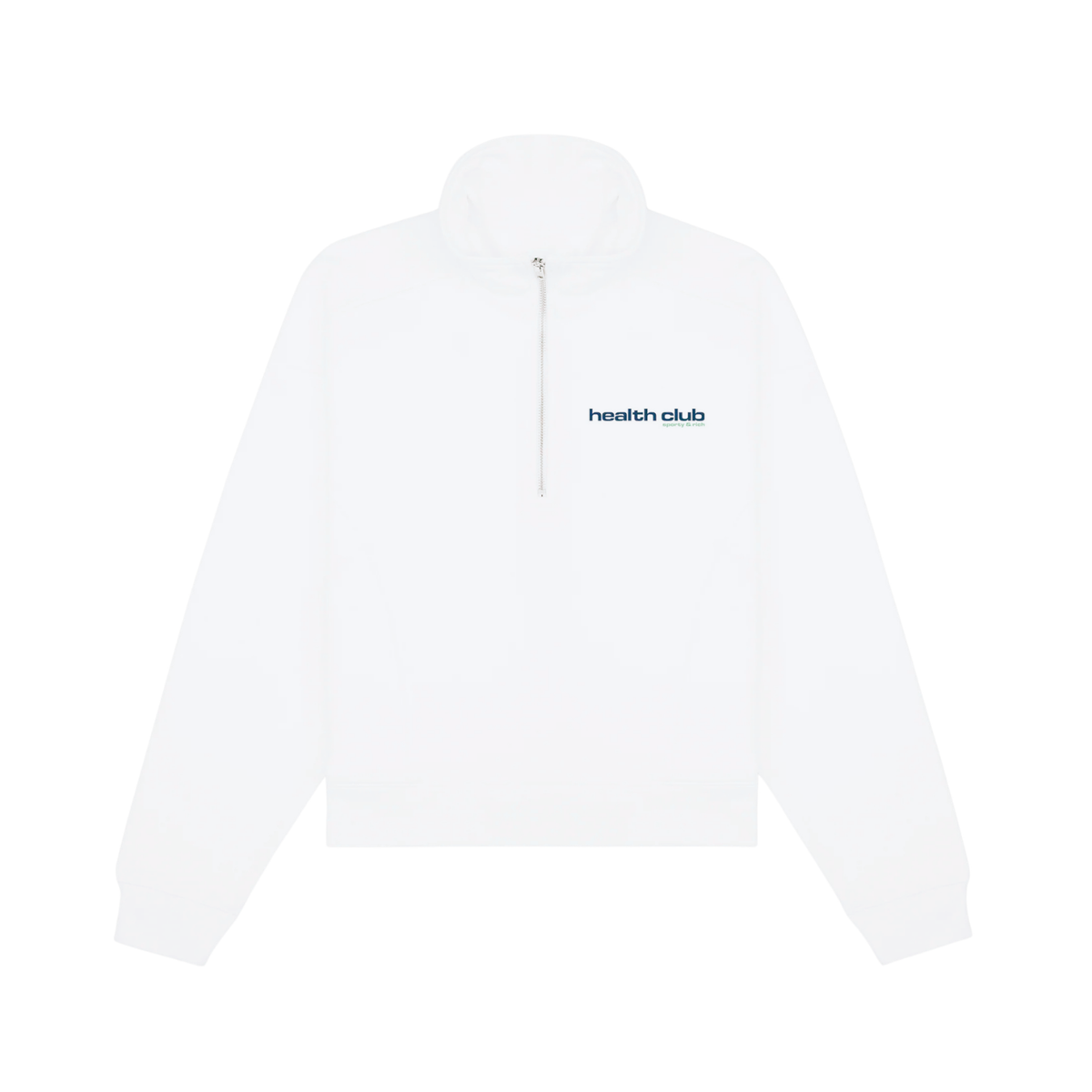 Sporty & Rich W Bold Health Quarter Zip White/Navy/Kelly