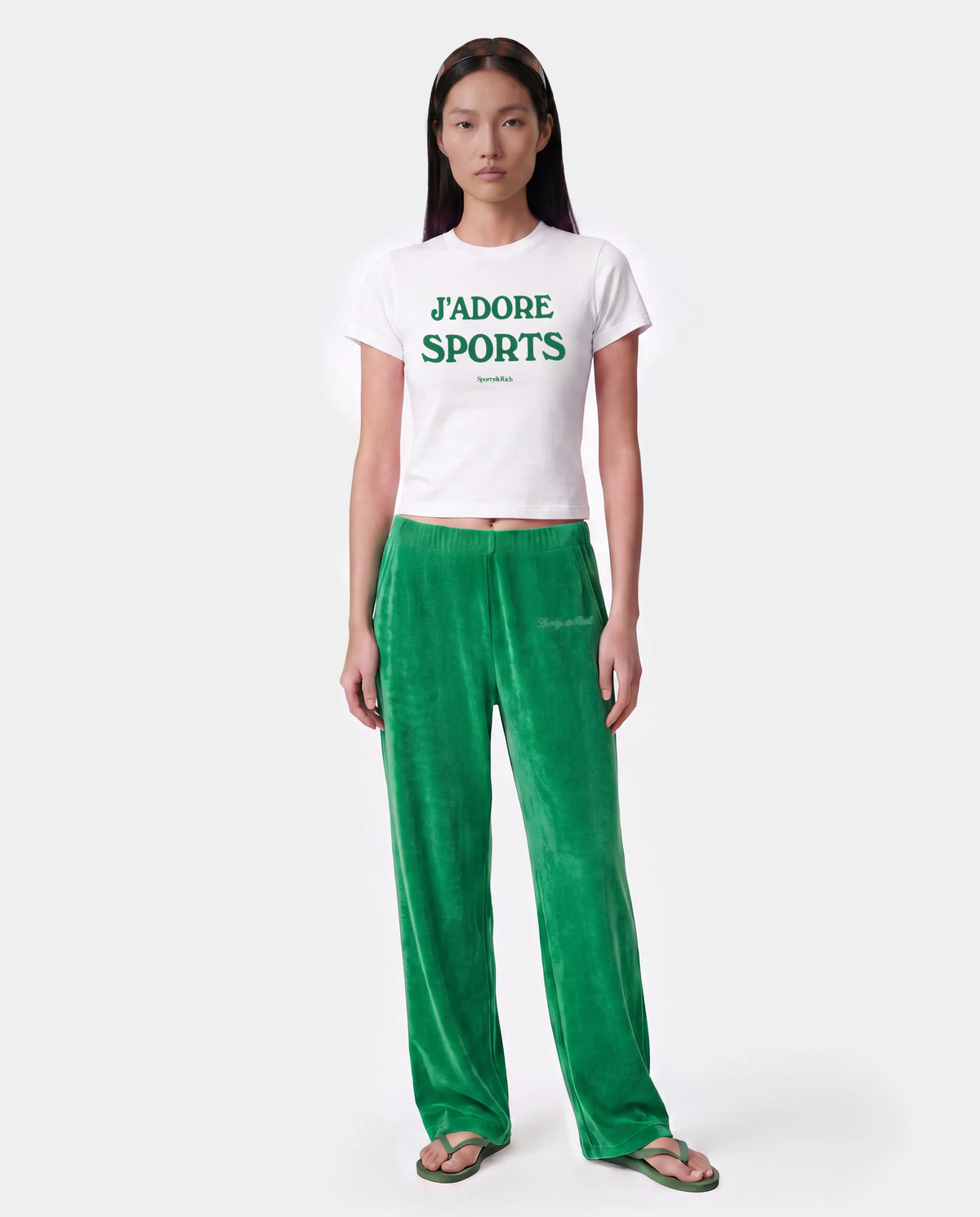 Sporty & Rich W Jadore Baby Tee White/Kelly