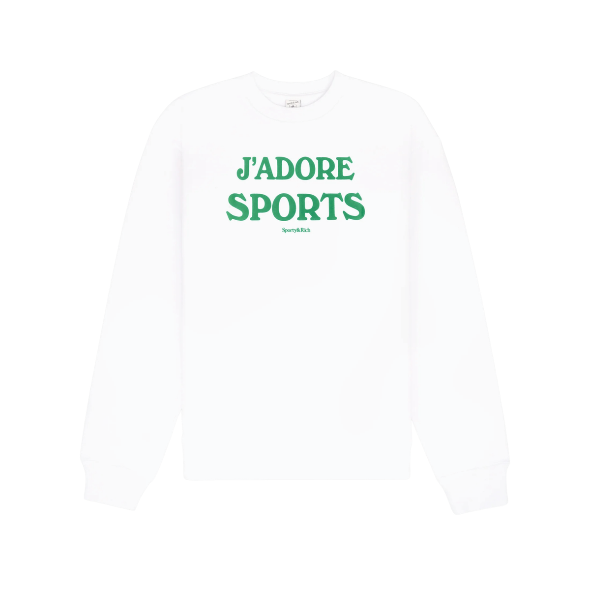 Sporty &amp; Rich W Jadore Flocked Crewneck White/Kelly