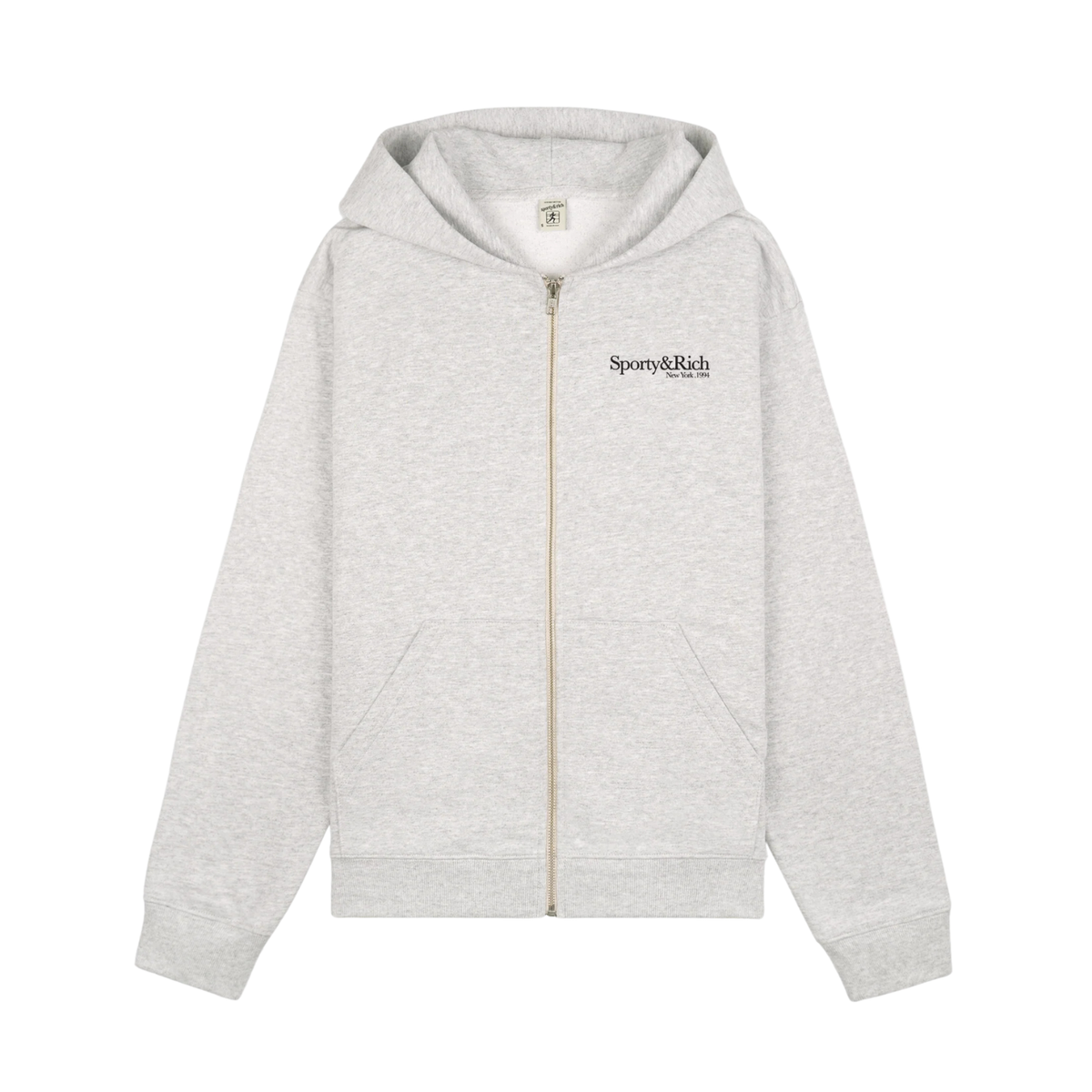 Sporty & Rich W Run Club Zip Hoodie Heather Gray
