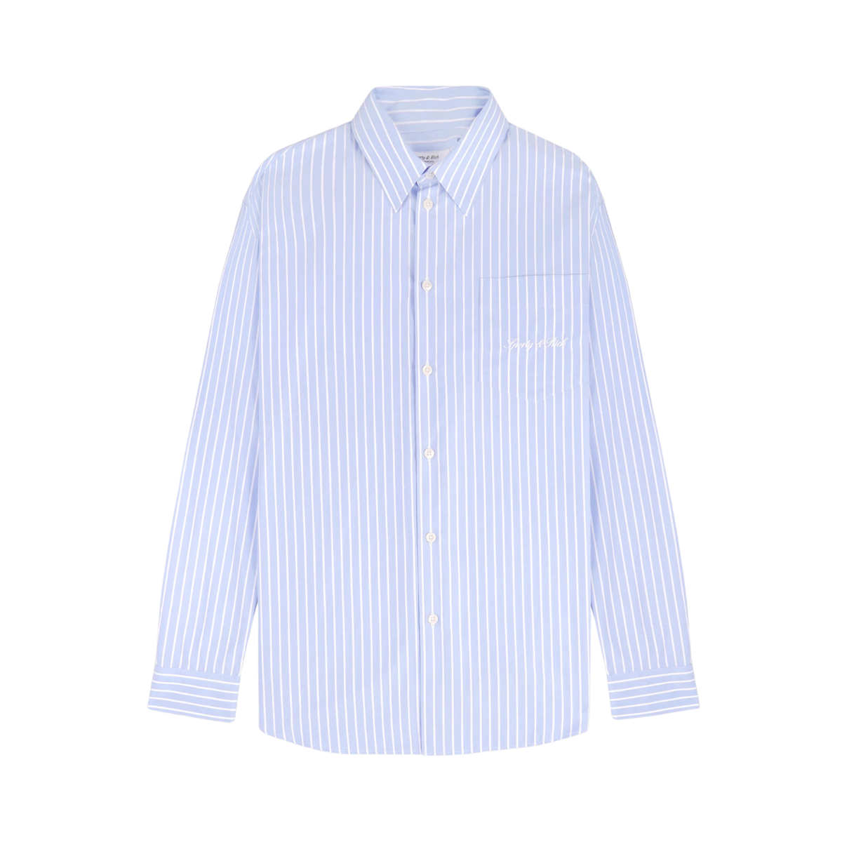 Sporty &amp; Rich W Signature Logo Oversized Shirt Mist Striped