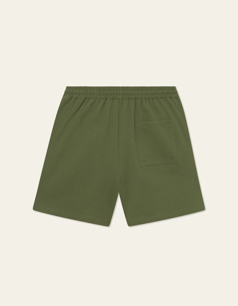 Les Deux Stan Seersucker Swim Shorts 2.0 Chive Green