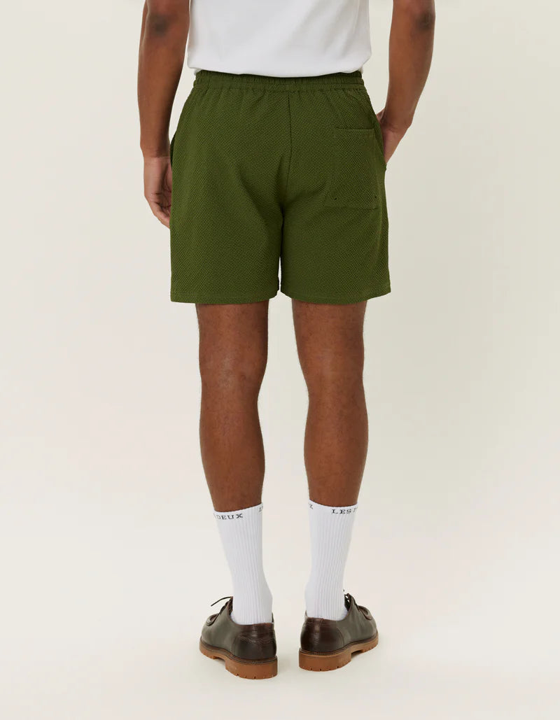 Les Deux Stan Seersucker Swim Shorts 2.0 Chive Green