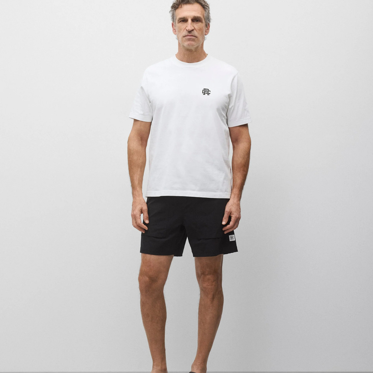 Stretch Nylon Utility Standard Swim Short Black