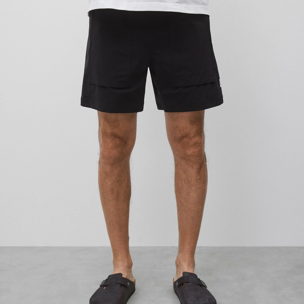 Stretch Nylon Utility Standard Swim Short Black