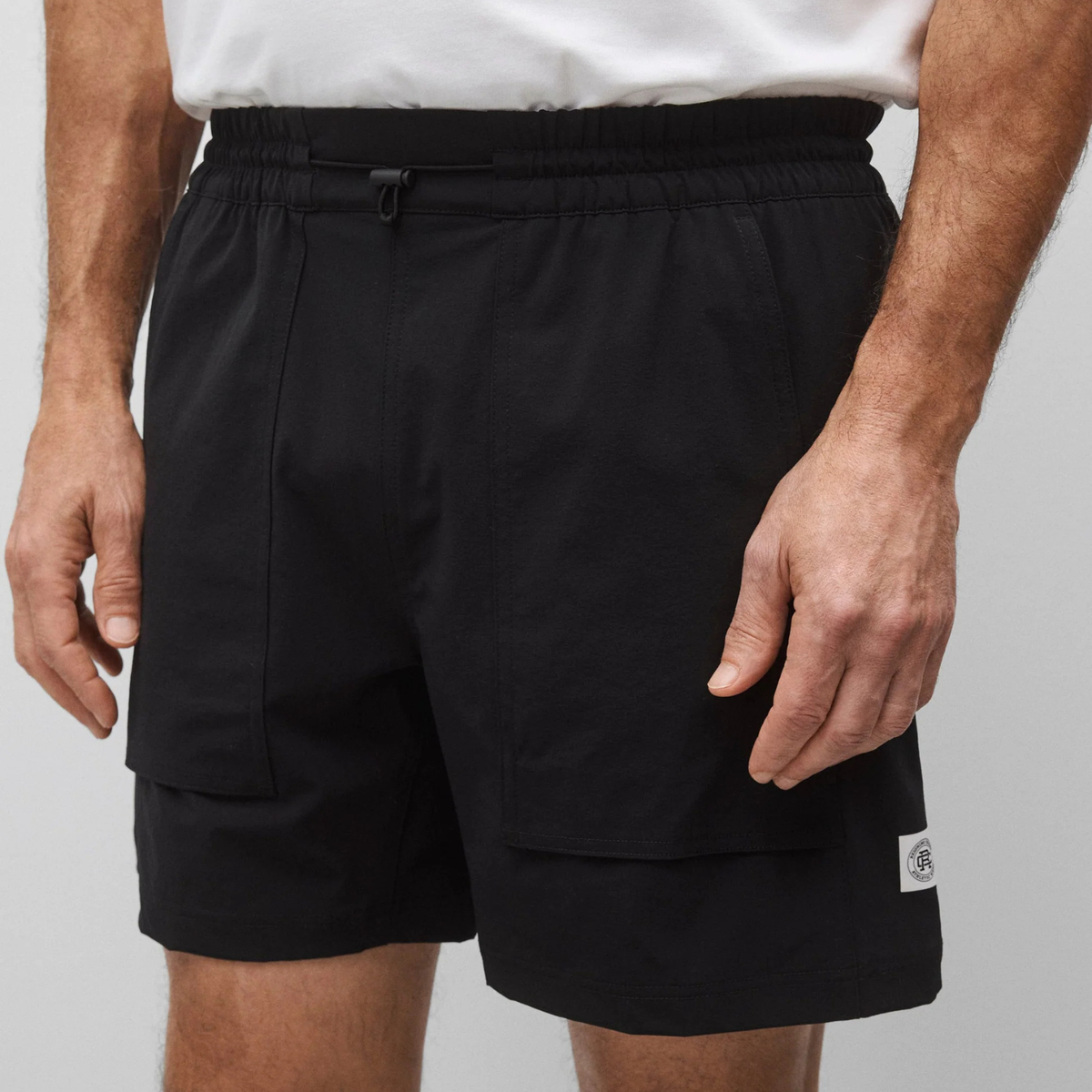 Stretch Nylon Utility Standard Swim Short Black