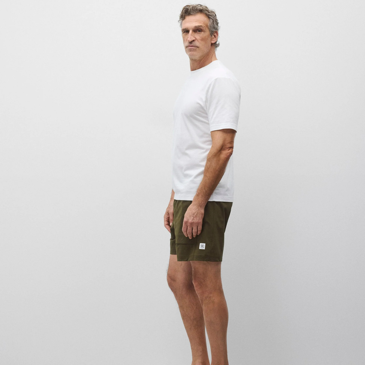Stretch Nylon Utility Standard Swim Short Olive