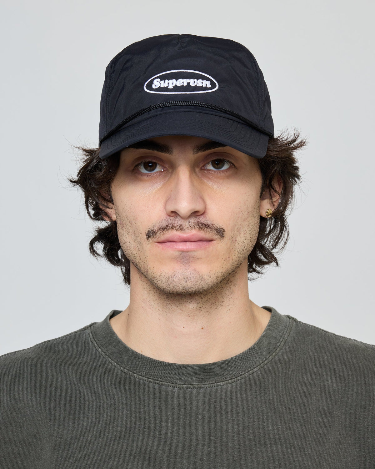 SUPERVSN Oval Stamp Logo Camp Hat Black