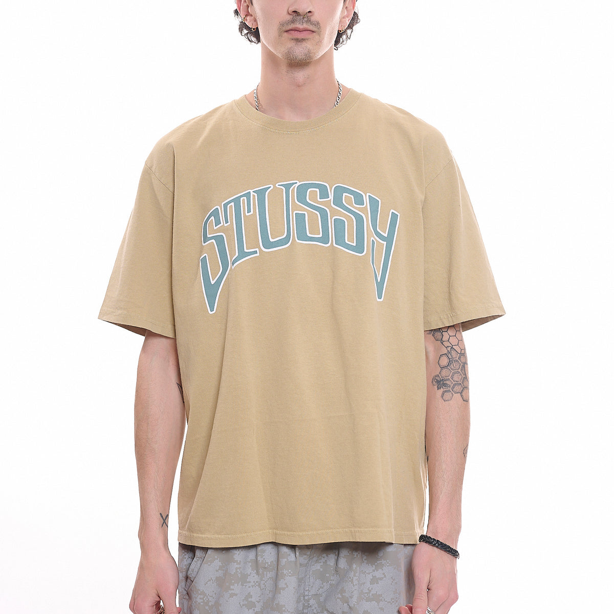 Stussy Arched Pigment Dyed Tee - Elm