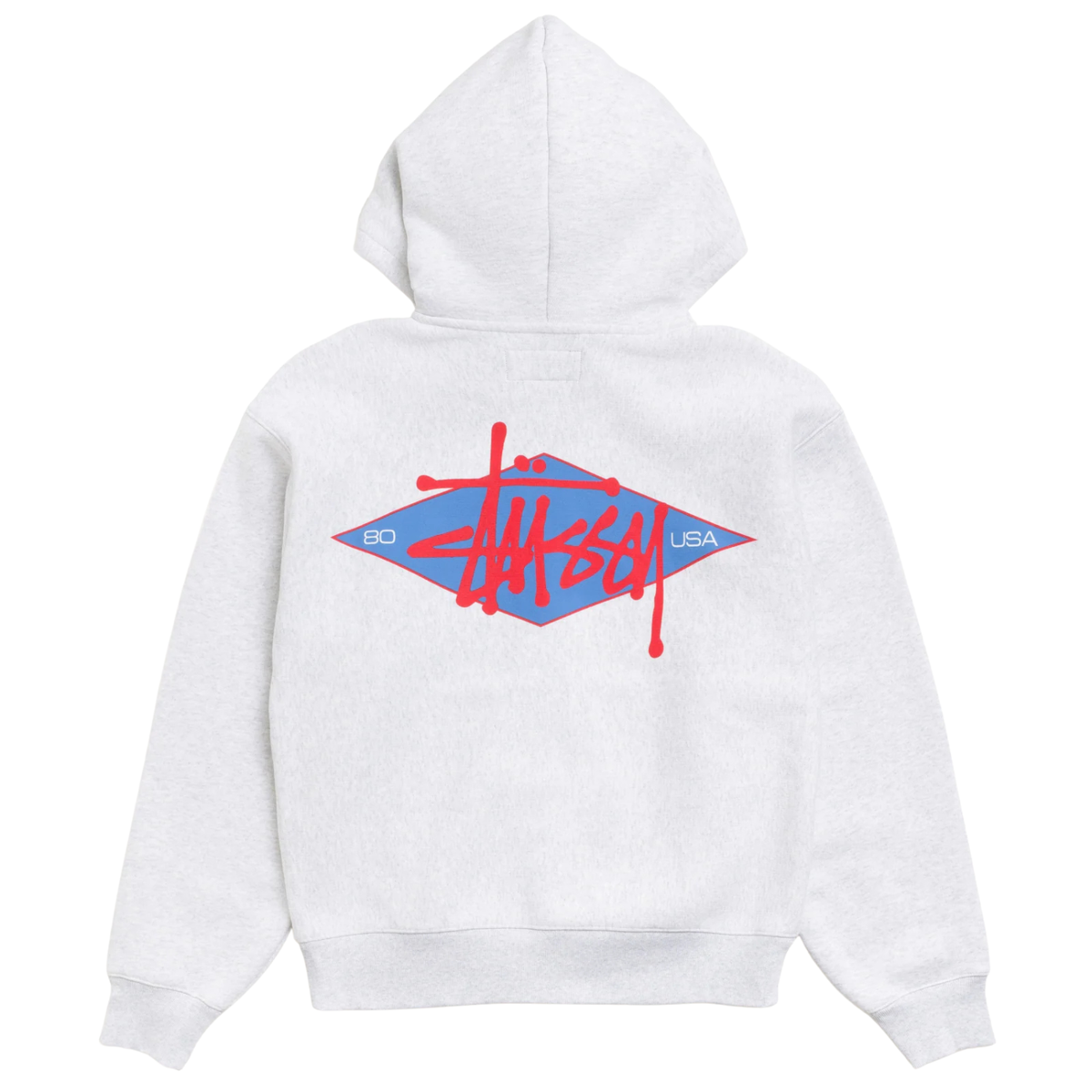 Stussy Basic Diamond Zip Hoodie Ash Heather