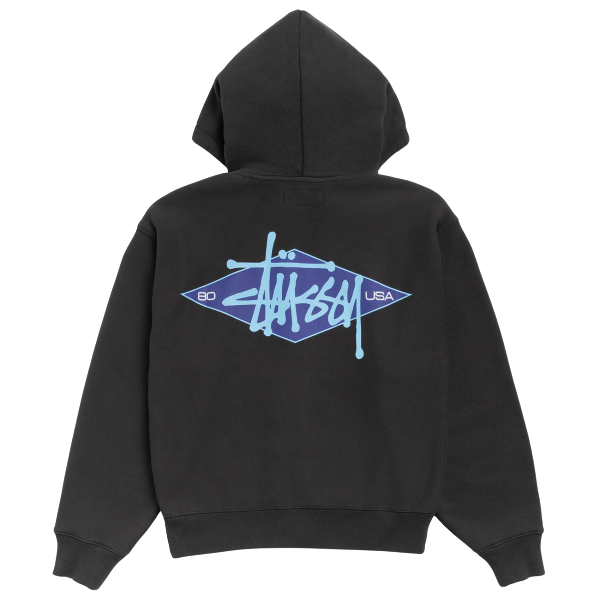 Stussy Basic Diamond Zip Hoodie Black