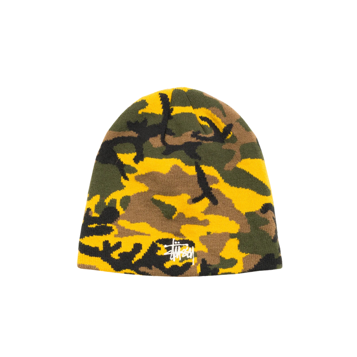 Stussy Basic Jacquard Skullcap Yellow Camo