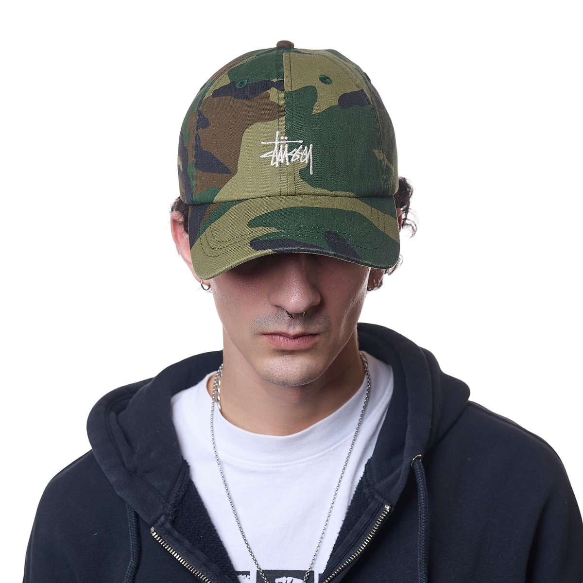 Stussy Basic Washed Low Pro Cap - Woodland Camo