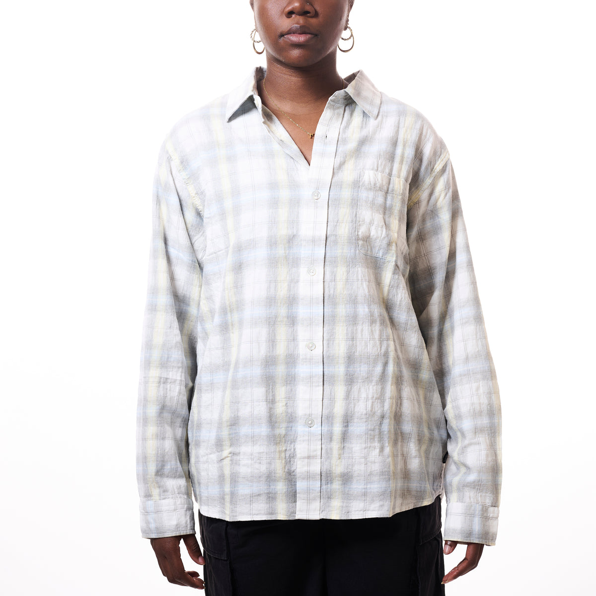 Stussy Beach Plaid Shirt Off White