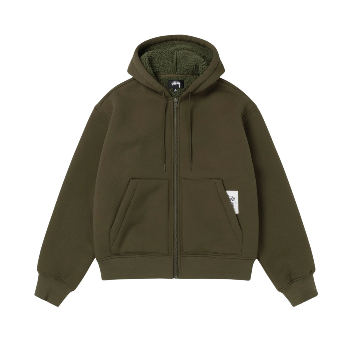 Stussy Bonded Sherpa Lined Hood Green