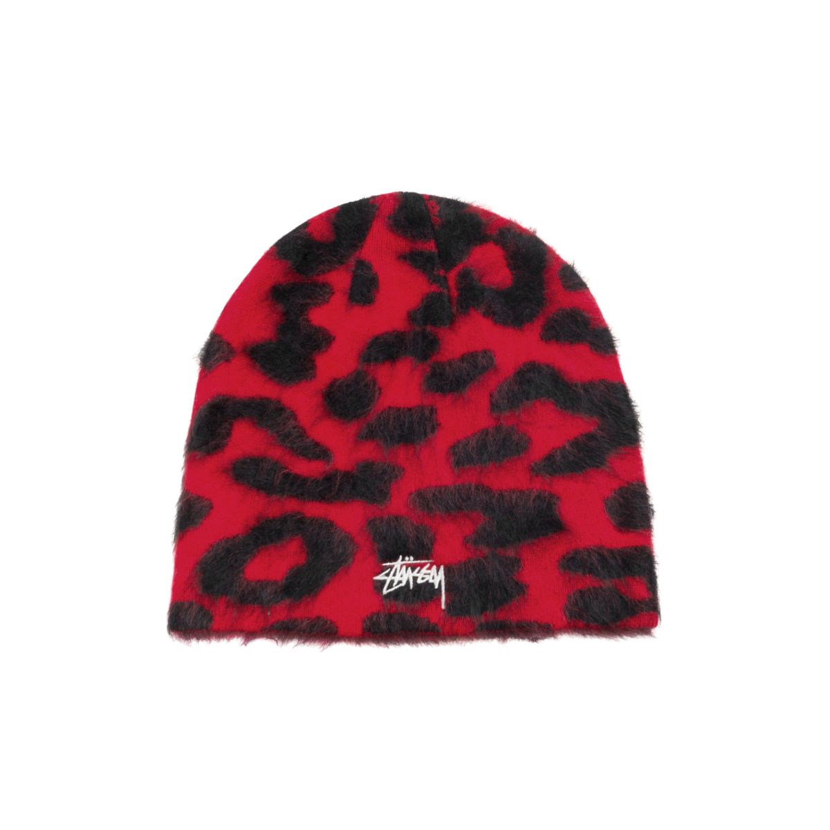 Stussy Cashmere Leopard Skullcap - Red