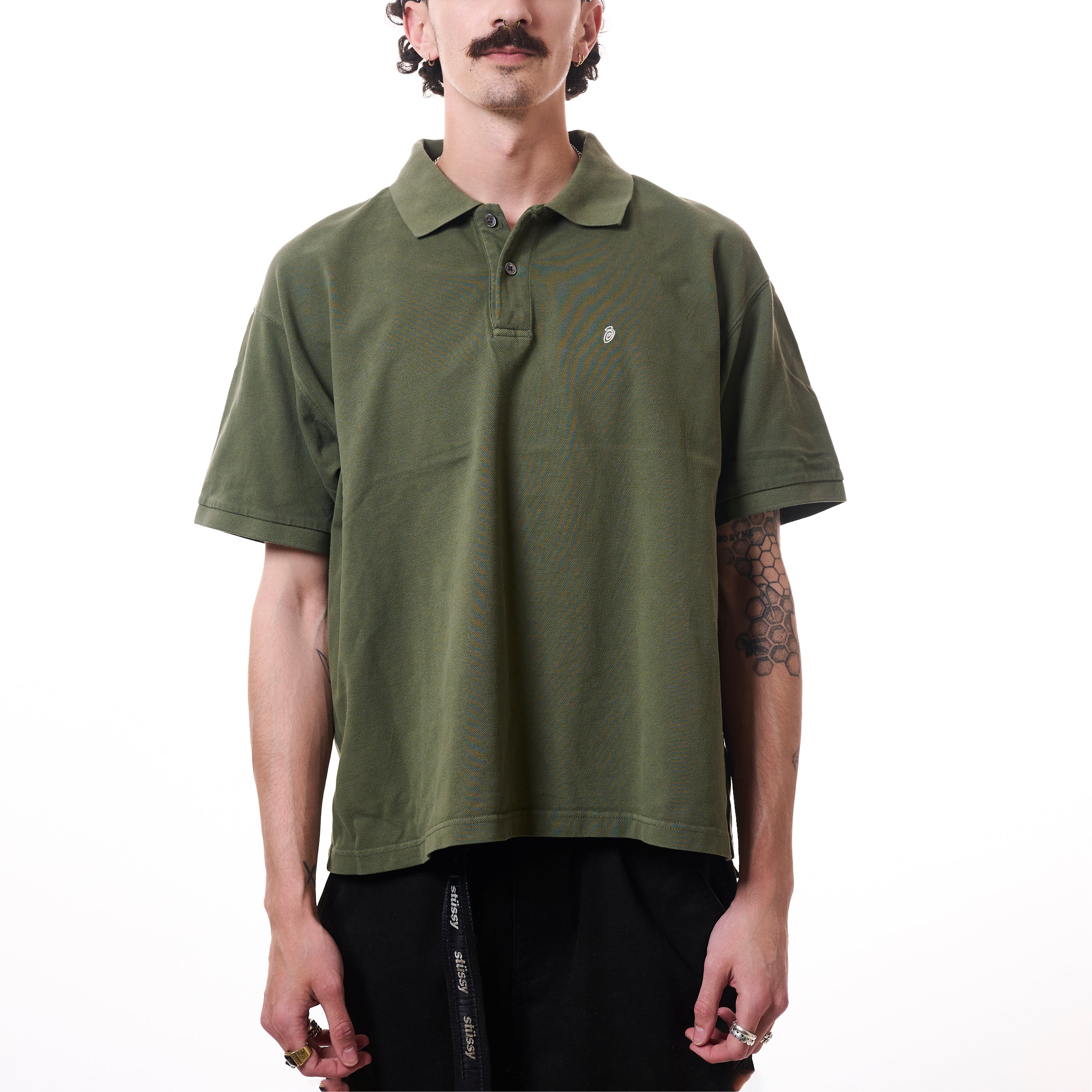 Stussy Classic Pique Polo Green I Momentum Momentum Clothing