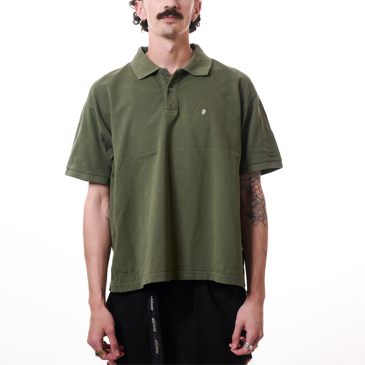 Stussy Classic Pique Polo Green