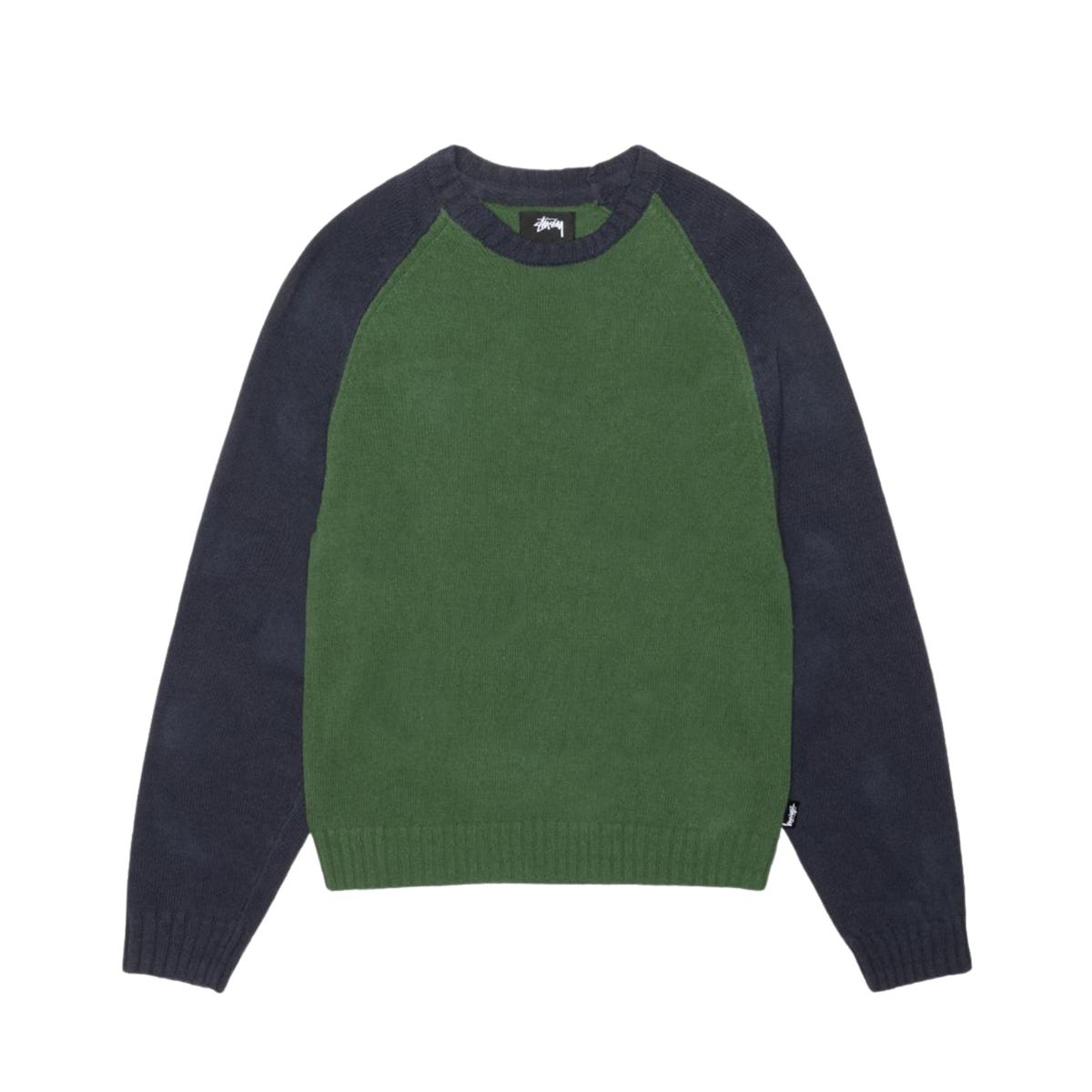 Stussy Colorblocked Raglan Crew - Green 