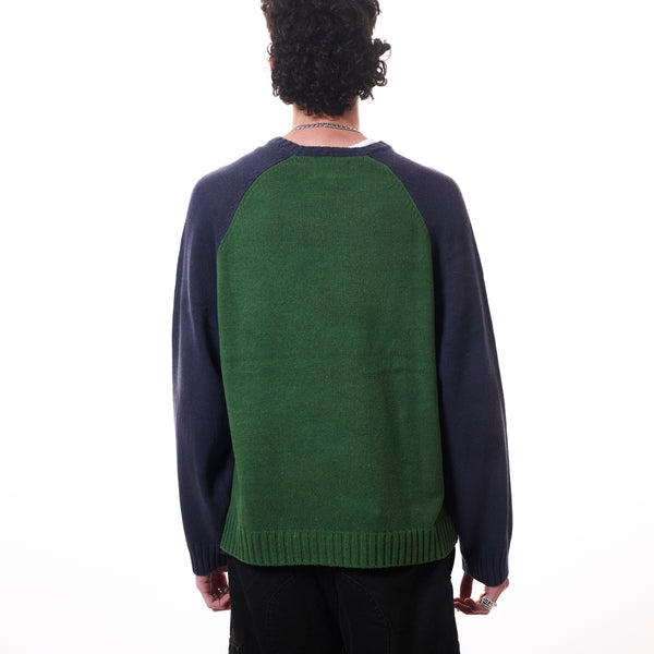 Stussy Colorblocked Raglan Crew - Green I Stussy - Momentum