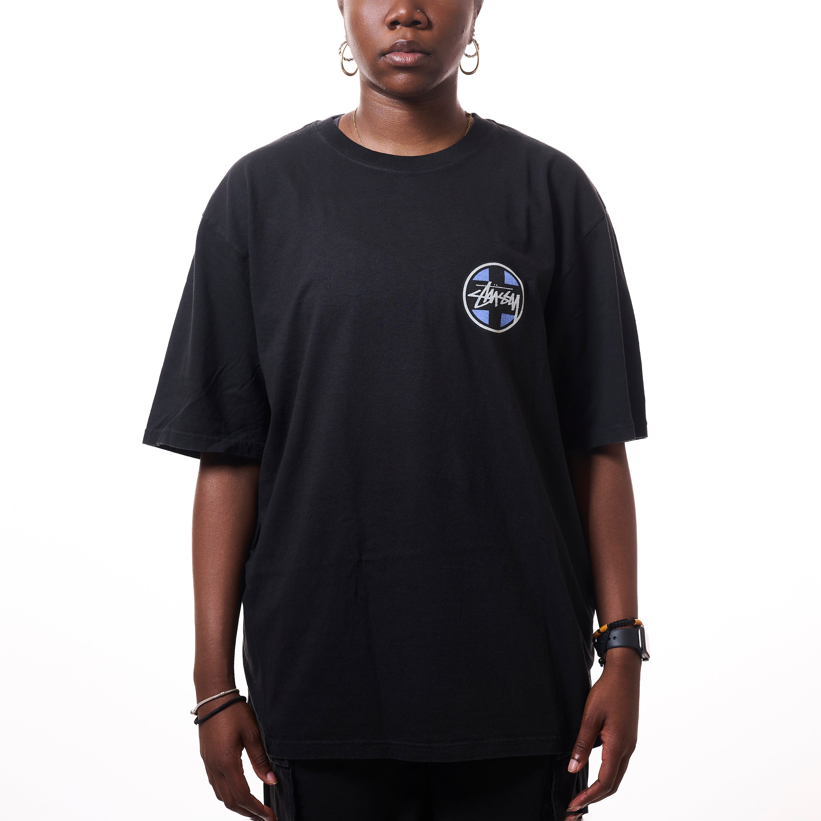 ★人気★【Stussy】★Cross Dot Pigment Dyed TEE★Black★ Stussy Cross Dot Pigment Dyed Tee Black Men's - SS25 - US