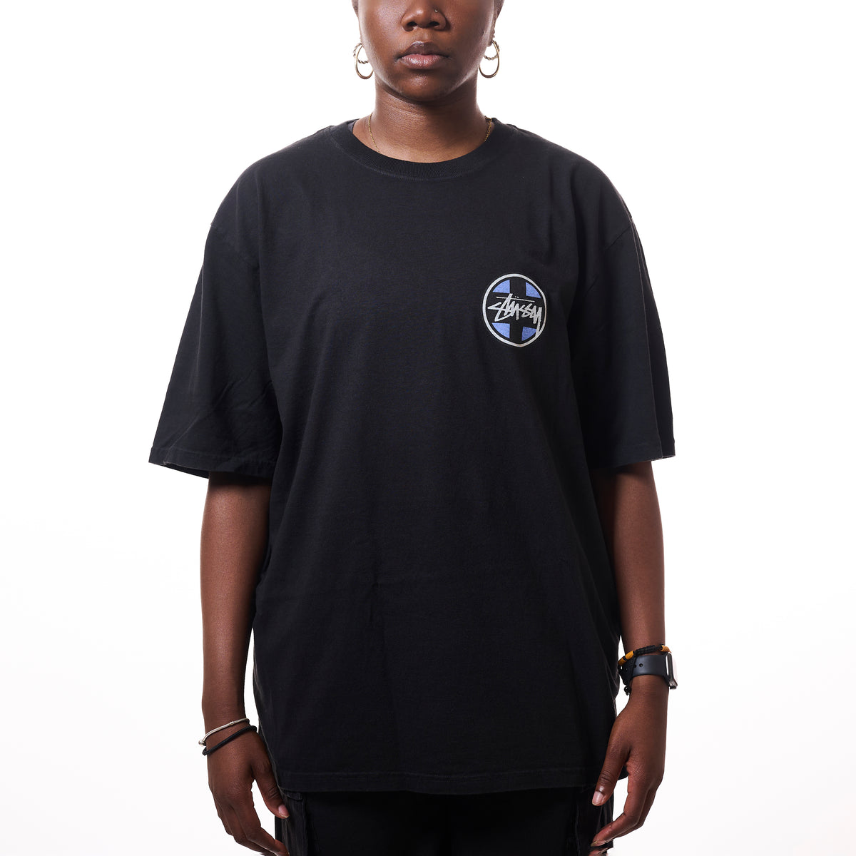 Stussy Cross Dot Pigment Dyed Tee - Black
