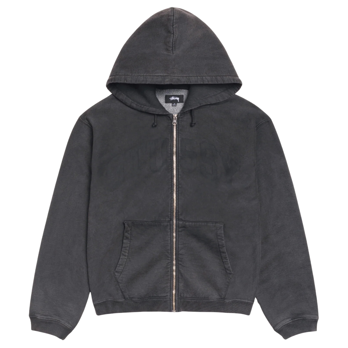 Stussy Faded Graphic Zip Hood Washed Black