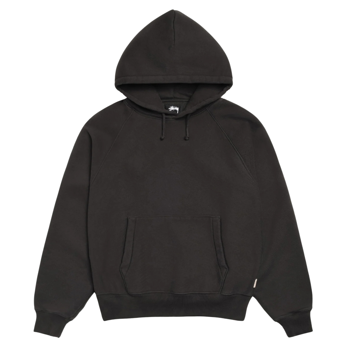 Stussy Fleece Raglan Hood Washed Black