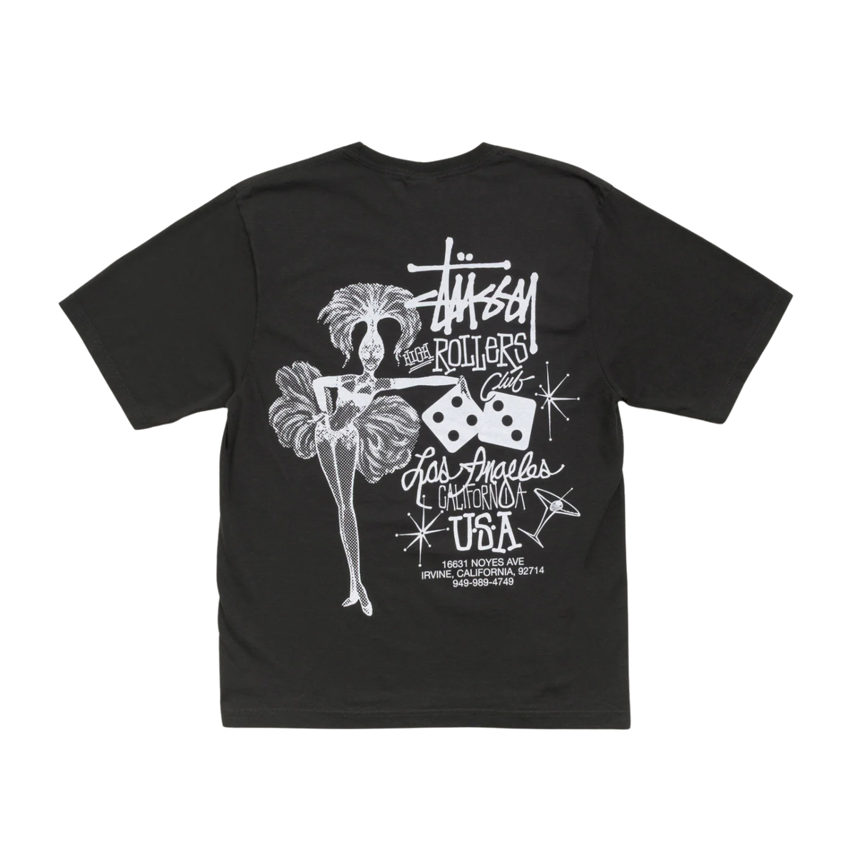 Stussy High Rollers Pigment Dyed Tee Faded Black
