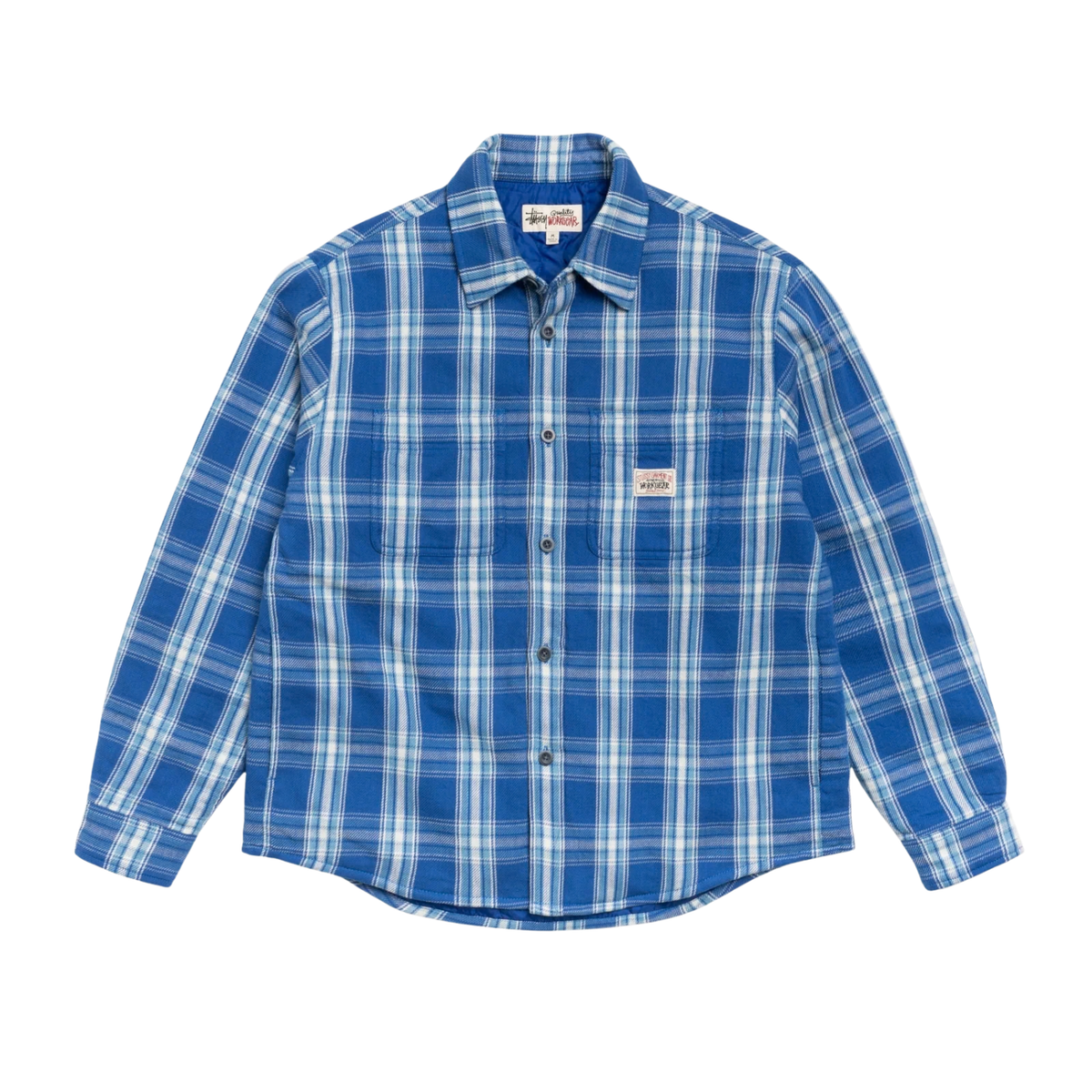 Stussy Lau Plaid Shirt Jacket Blue