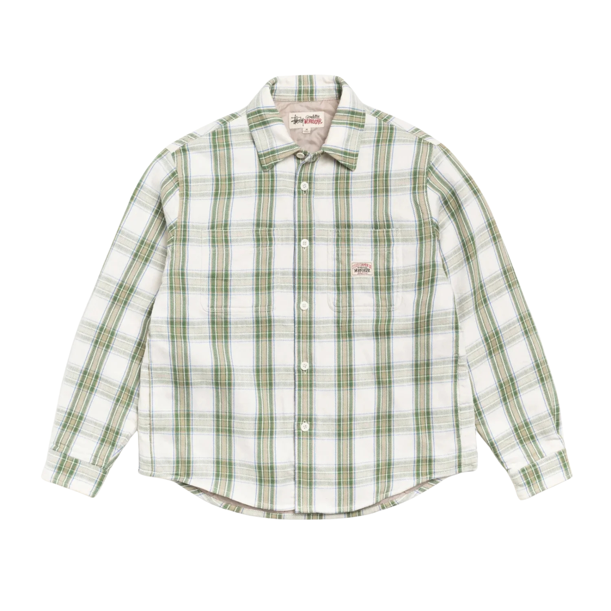 Stussy Lau Plaid Shirt Jacket Off White