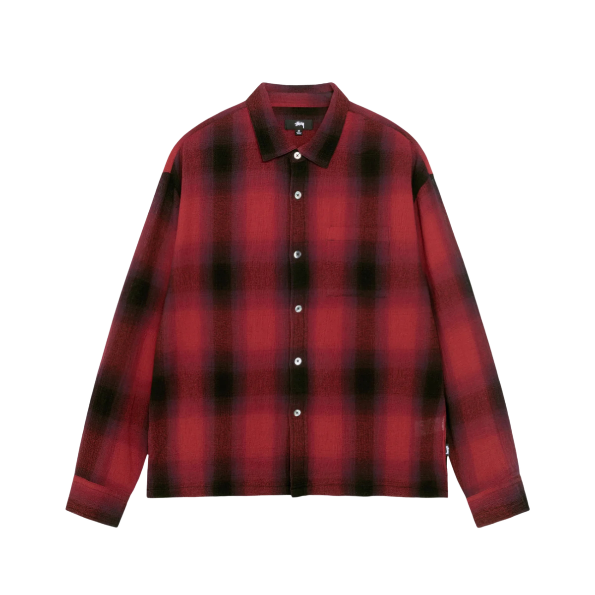 Stussy Loose Weave Plaid Shirt Red