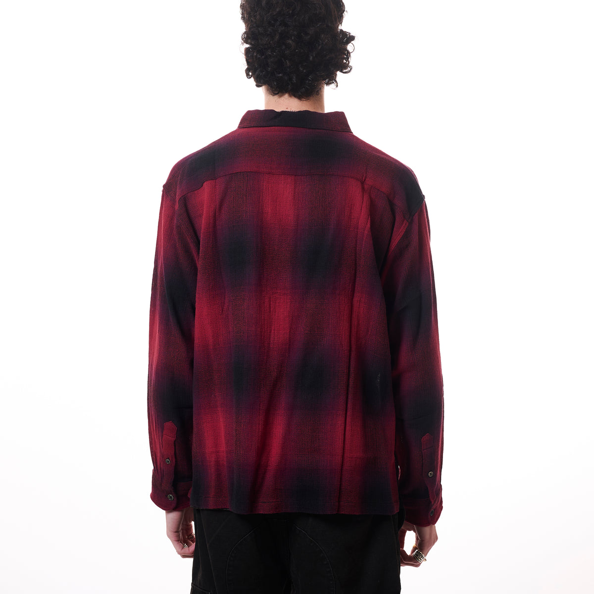 Stussy Loose Weave Plaid Shirt Red