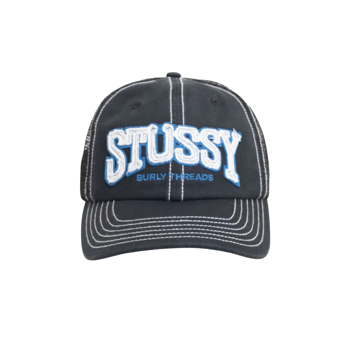 Stussy Mid-Depth Burly Threads Trucker Black
