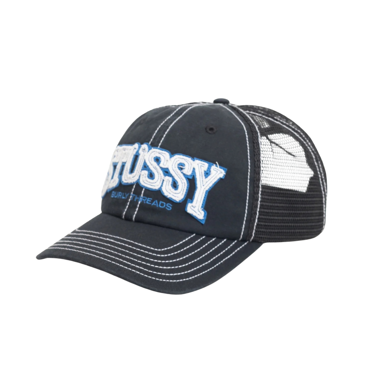 Stussy Mid-Depth Burly Threads Trucker Black