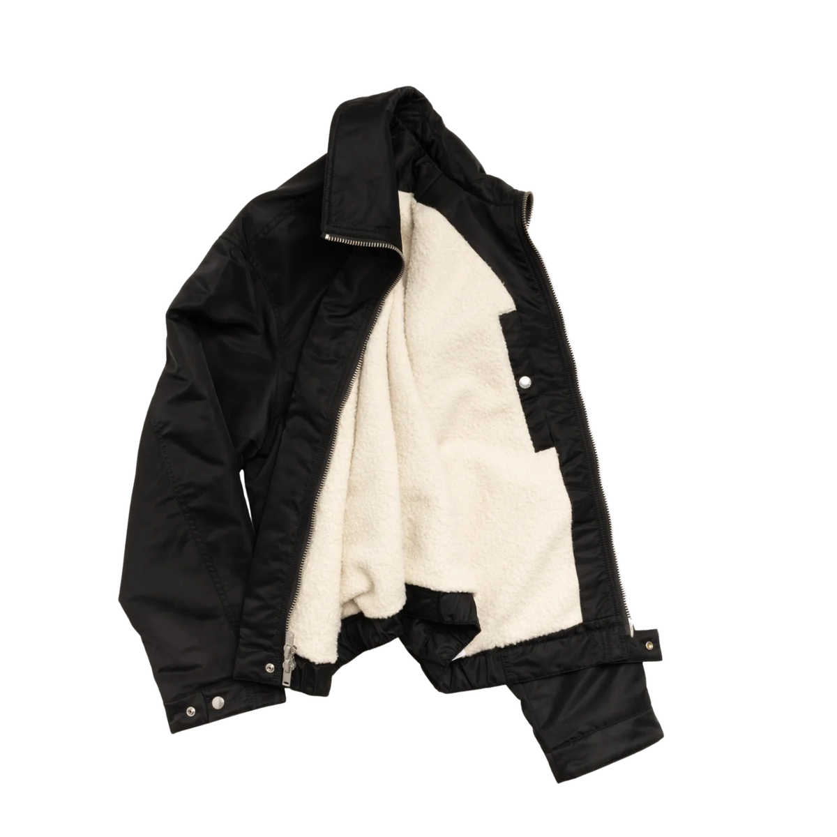 Stussy Pile Lined Zip Jacket Black