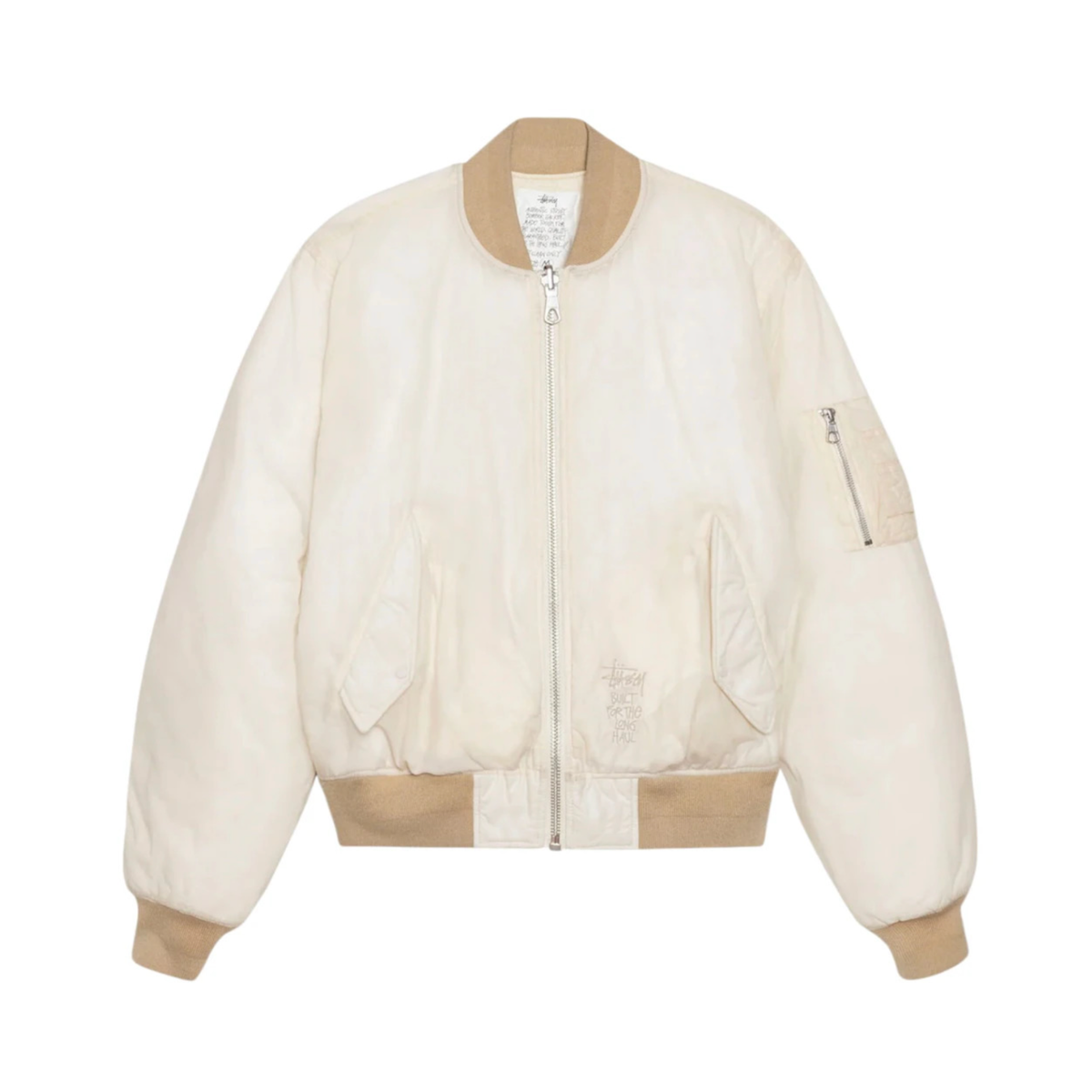 Stussy Quilted Bomber Waxed - Cream 