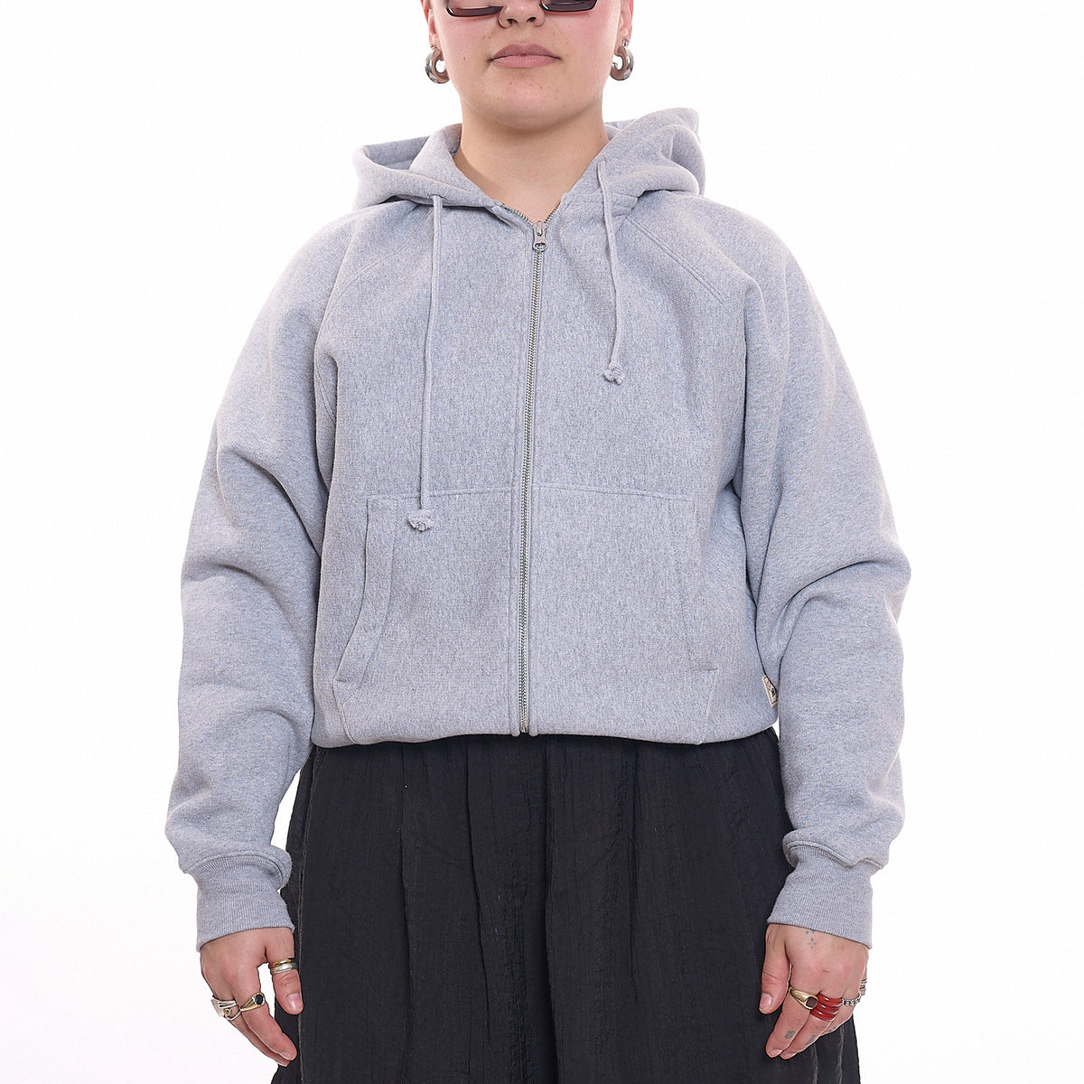 Stussy Raglan Zip Hood - Grey Heather