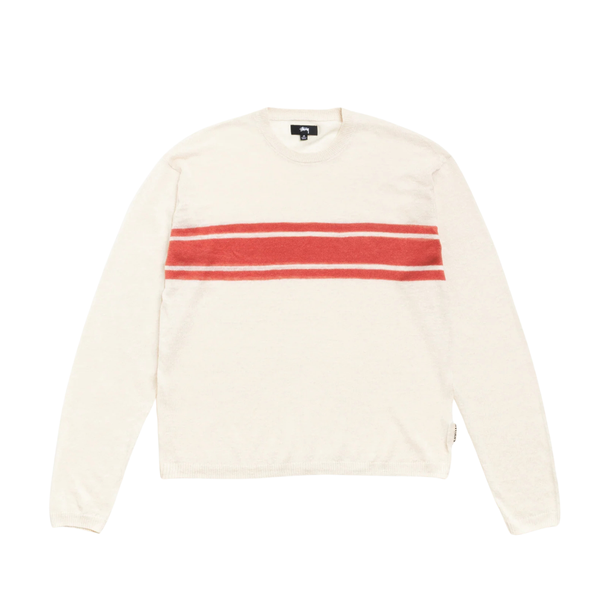 Stussy Striped Long Sleeve Sweater Bone