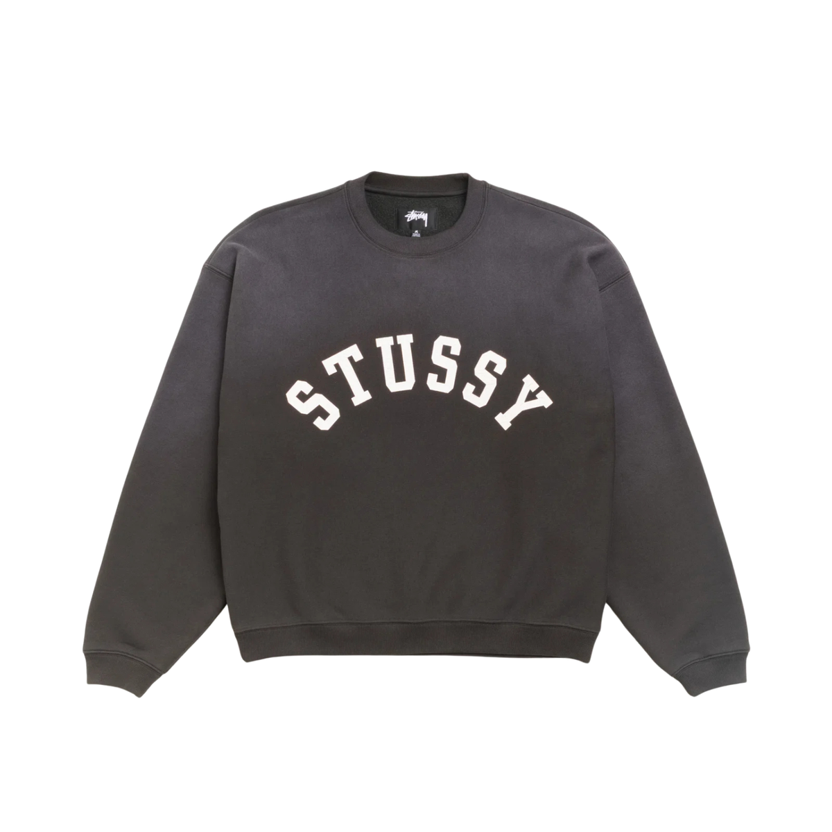 Stussy Sun Faded Oversized Crew Black