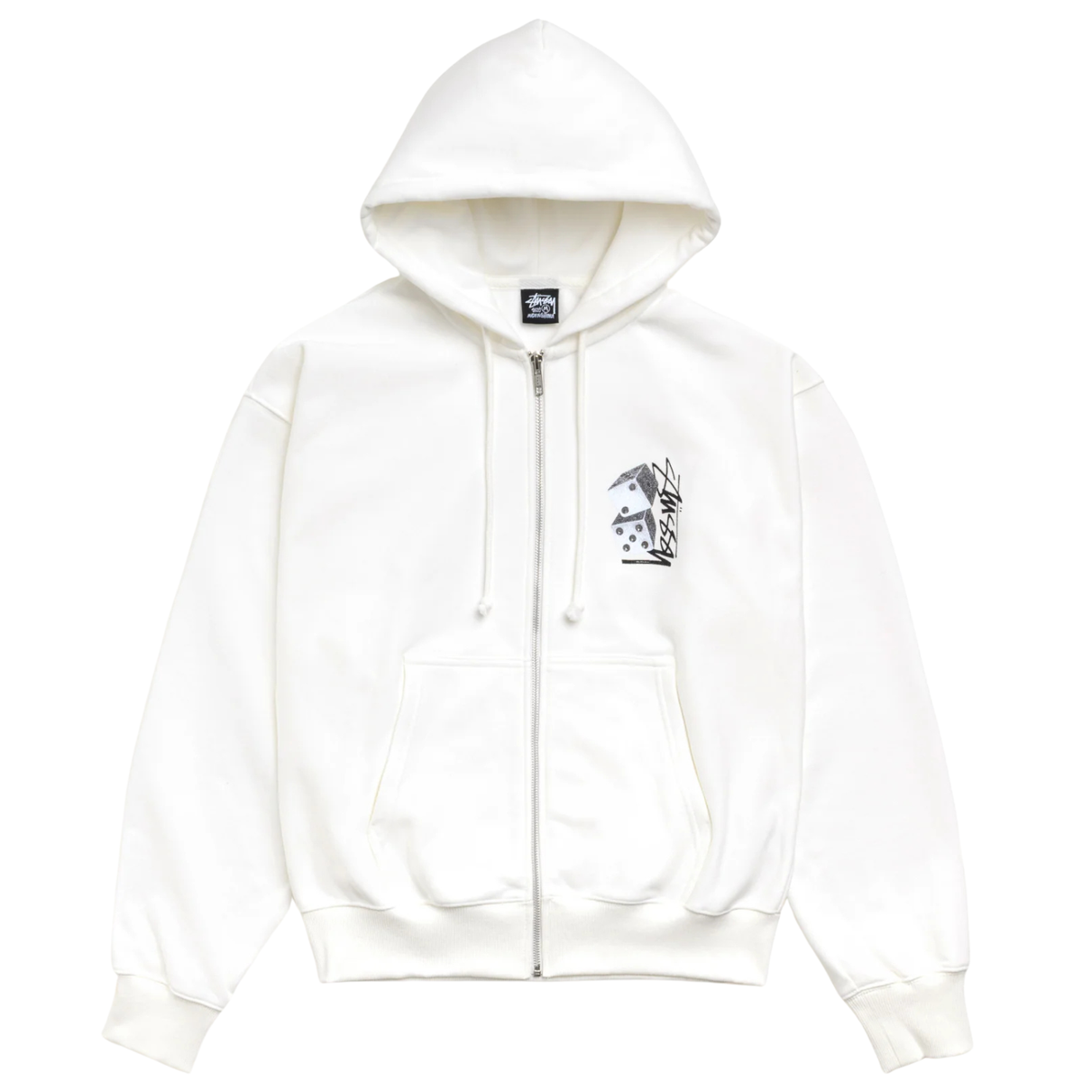 Stussy Tall Dice Zip Hood Off White
