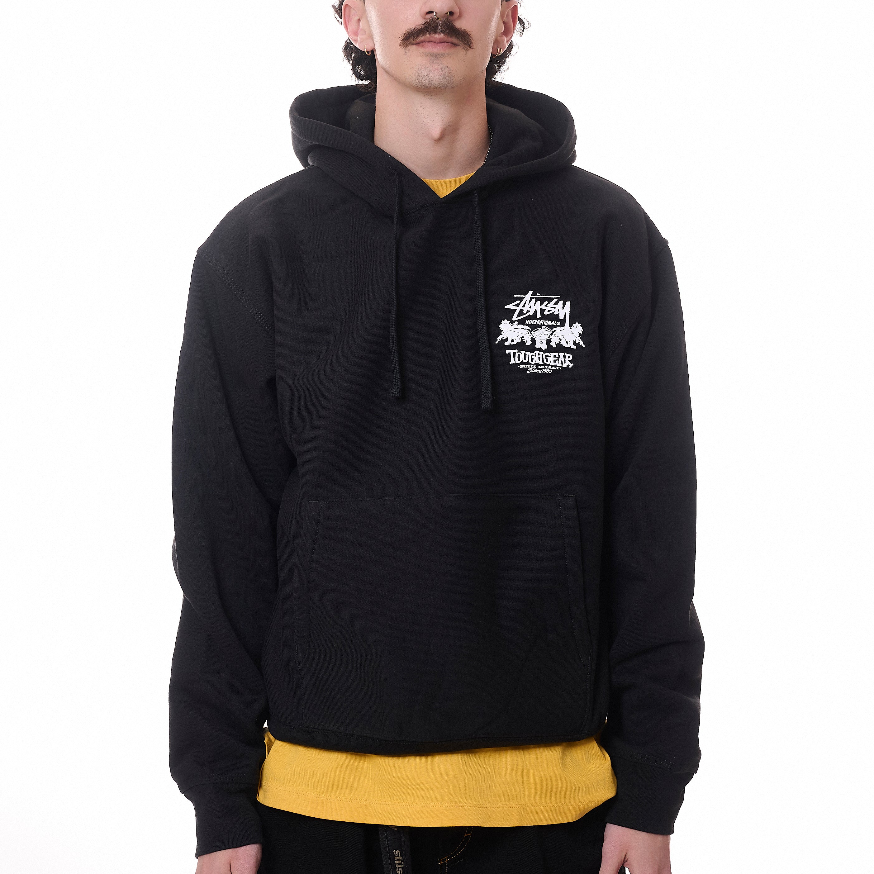 人気 ☆STUSSY☆ TOUGH GEAR HOODIE BLACK Stussy Tough Gear International Hood - Black I Momentum