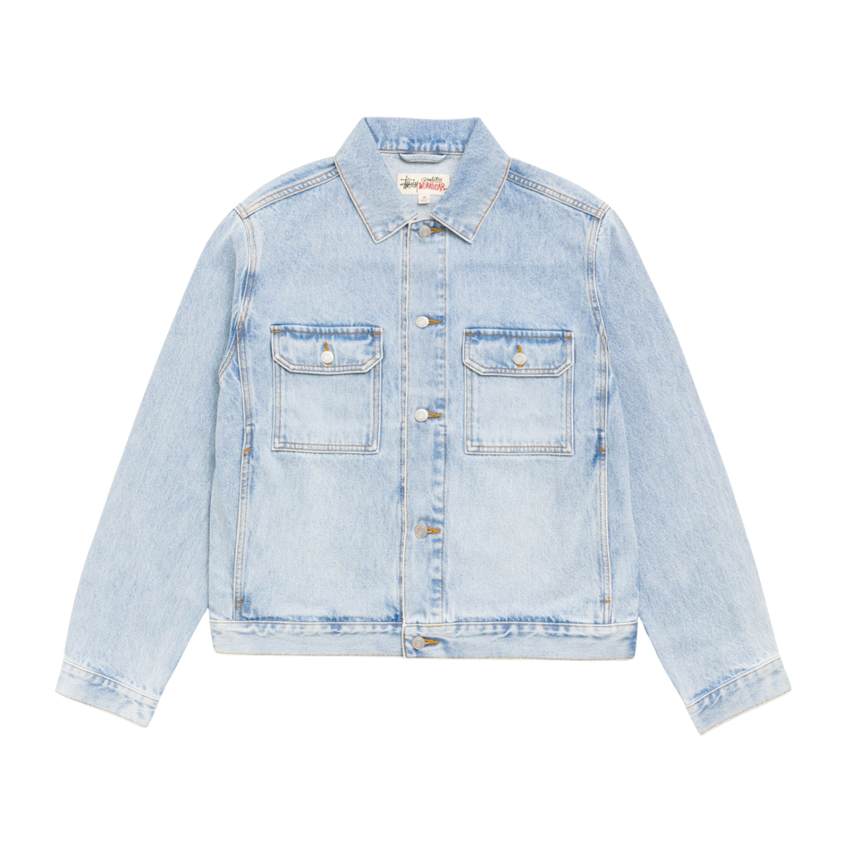 Stussy Trucker Denim Jacket Light Wash Indigo